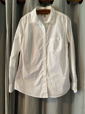 Banana Republic White Button-Down Boyfriend Shirt, Women’s Size Medium